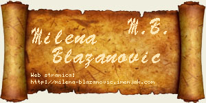 Milena Blažanović vizit kartica